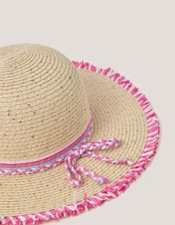 Braided Sequin Straw Sun Hat Multi