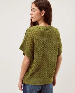 Bree Button Knit Jumper Green