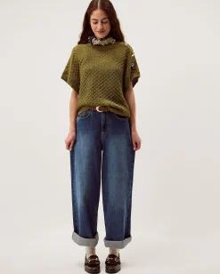 Bree Button Knit Jumper Green