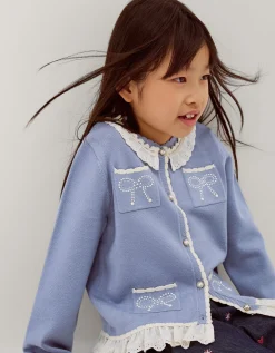 Broderie Lace Cardigan Blue