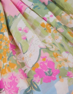 Bunny Print Cotton Skirt Yellow