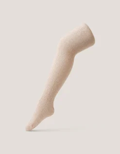 Cable Heart Glitter Tights Pink