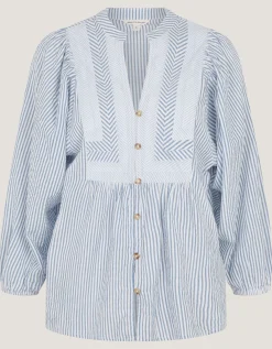 Callie Stripe Blouse Blue
