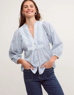 Callie Stripe Blouse Blue