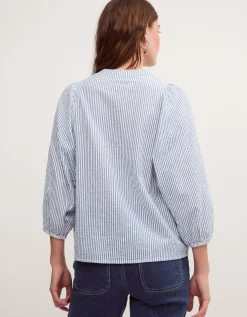 Callie Stripe Blouse Blue