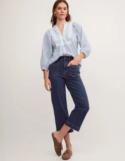 Callie Stripe Blouse Blue