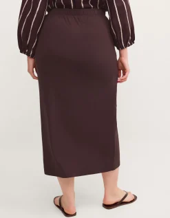 Callie Thorpe x Monsoon Jersey Sarong Skirt Brown