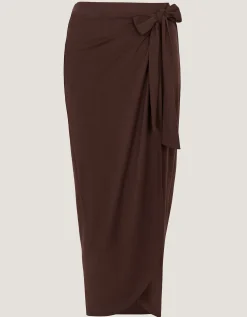 Callie Thorpe x Monsoon Jersey Sarong Skirt Brown