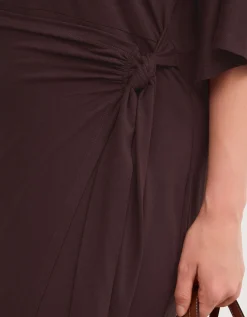 Callie Thorpe x Monsoon Jersey Midi Wrap Dress Brown