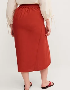 Callie Thorpe x Monsoon Linen Blend Sarong Skirt Orange
