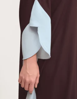 Callie Thorpe x Monsoon One-Shoulder Scallop Kaftan Dress & Scarf​ Brown