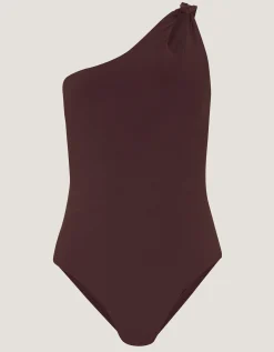 Callie Thorpe x Monsoon One-Shoulder Shaping Swimsuit Brown