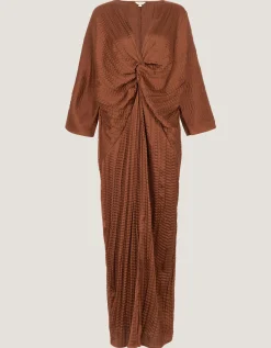 Callie Thorpe x Monsoon Twist Textured Kaftan Dress Bronze