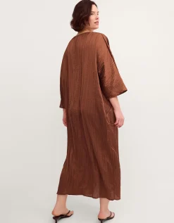 Callie Thorpe x Monsoon Twist Textured Kaftan Dress Bronze