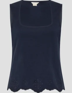 Cara Cutwork Cami Top Blue