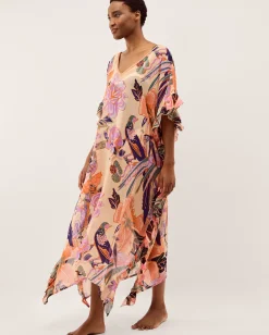 Carmen Frill Floral Maxi Kaftan