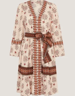 Carrie Floral Print Mini Dress Ivory