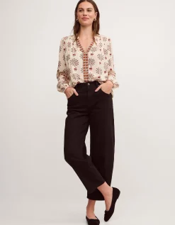 Carrie Print Blouse Ivory