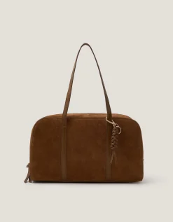 Cate Suede Bowler Bag