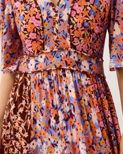Ceri Floral Print Jersey Midi Dress Multi