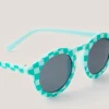 Checkerboard Round Sunglasses