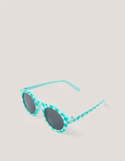 Checkerboard Round Sunglasses