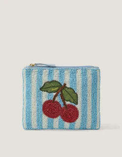Cherry Beaded Pouch