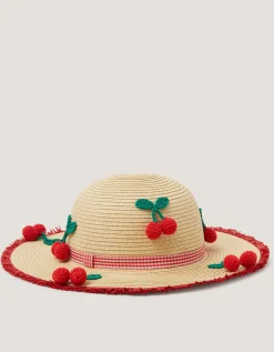 Cherry Straw Sun Hat Natural