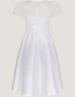 Chiffon Sleeve Floral Communion Dress White