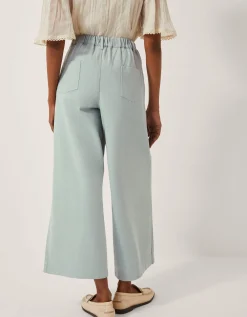 Ciara Cropped Wide Leg Jeans Blue