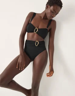 Cindy Molten Detail Bikini Top Black