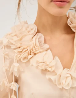Clarissa Floral Appliqué Top Ivory