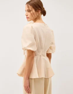 Clarissa Floral Appliqué Top Ivory