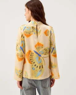 Clemence Aurelie Butterfly Top Ivory