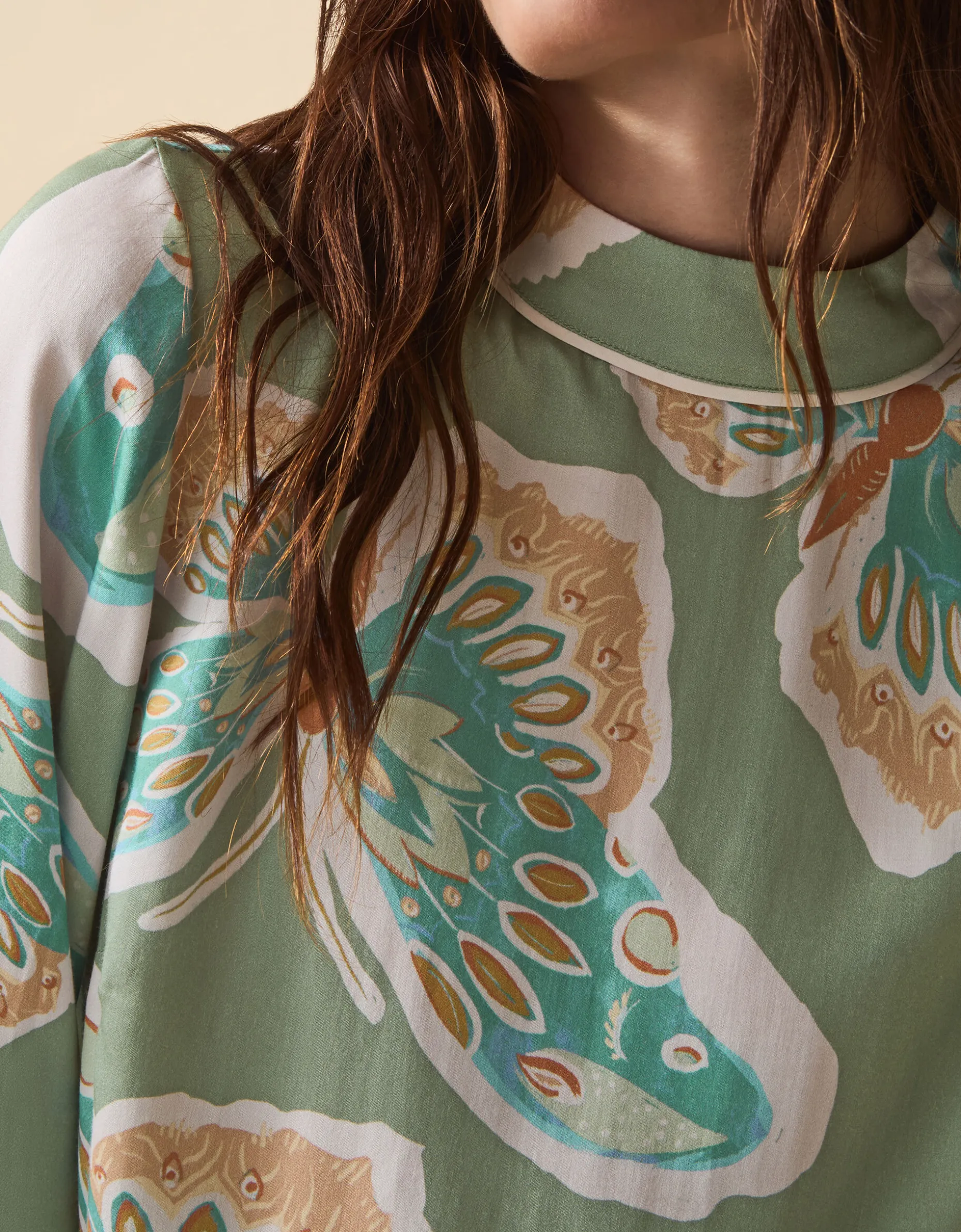 Clemence Aurelie Butterfly Top Green