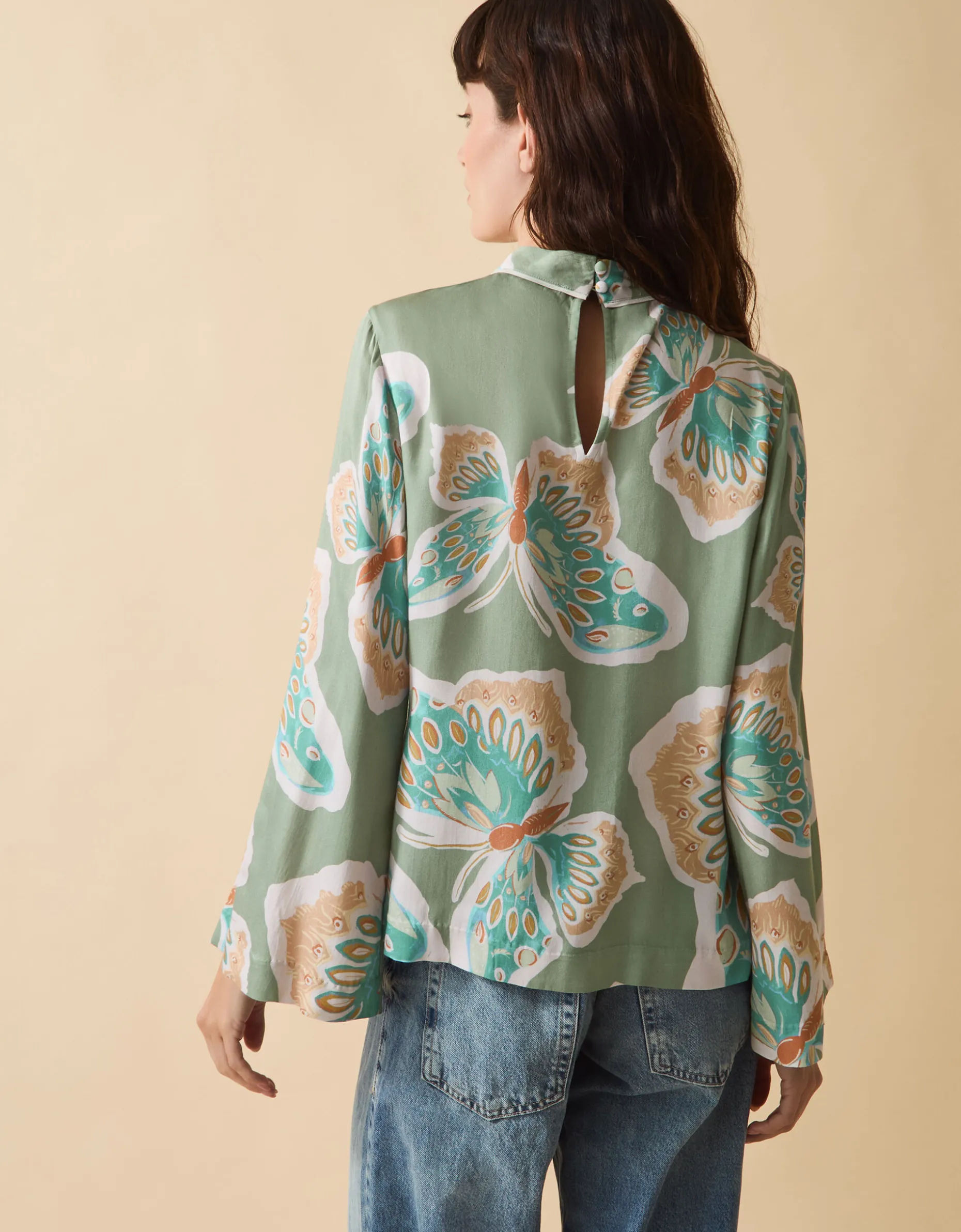 Clemence Aurelie Butterfly Top Green
