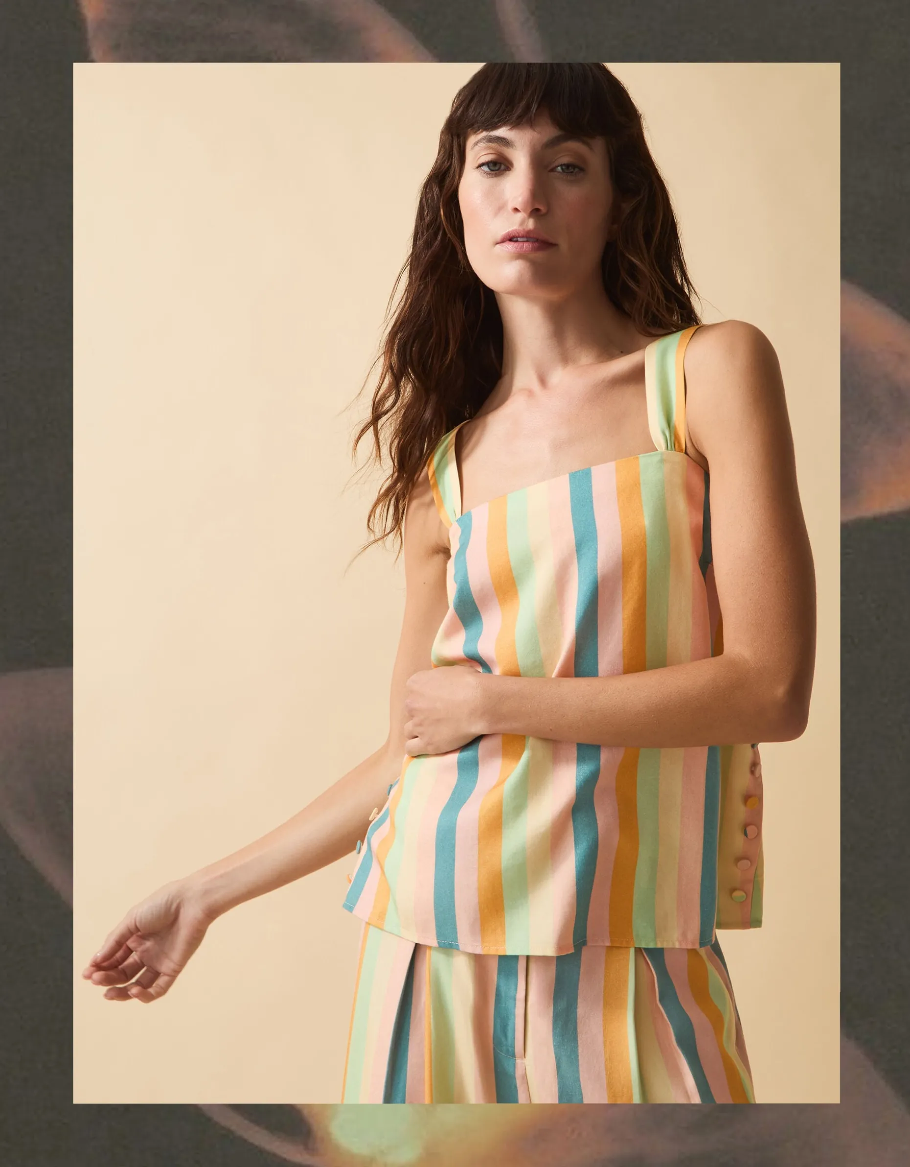 Clemence Elodie Stripe Cami Top Multi
