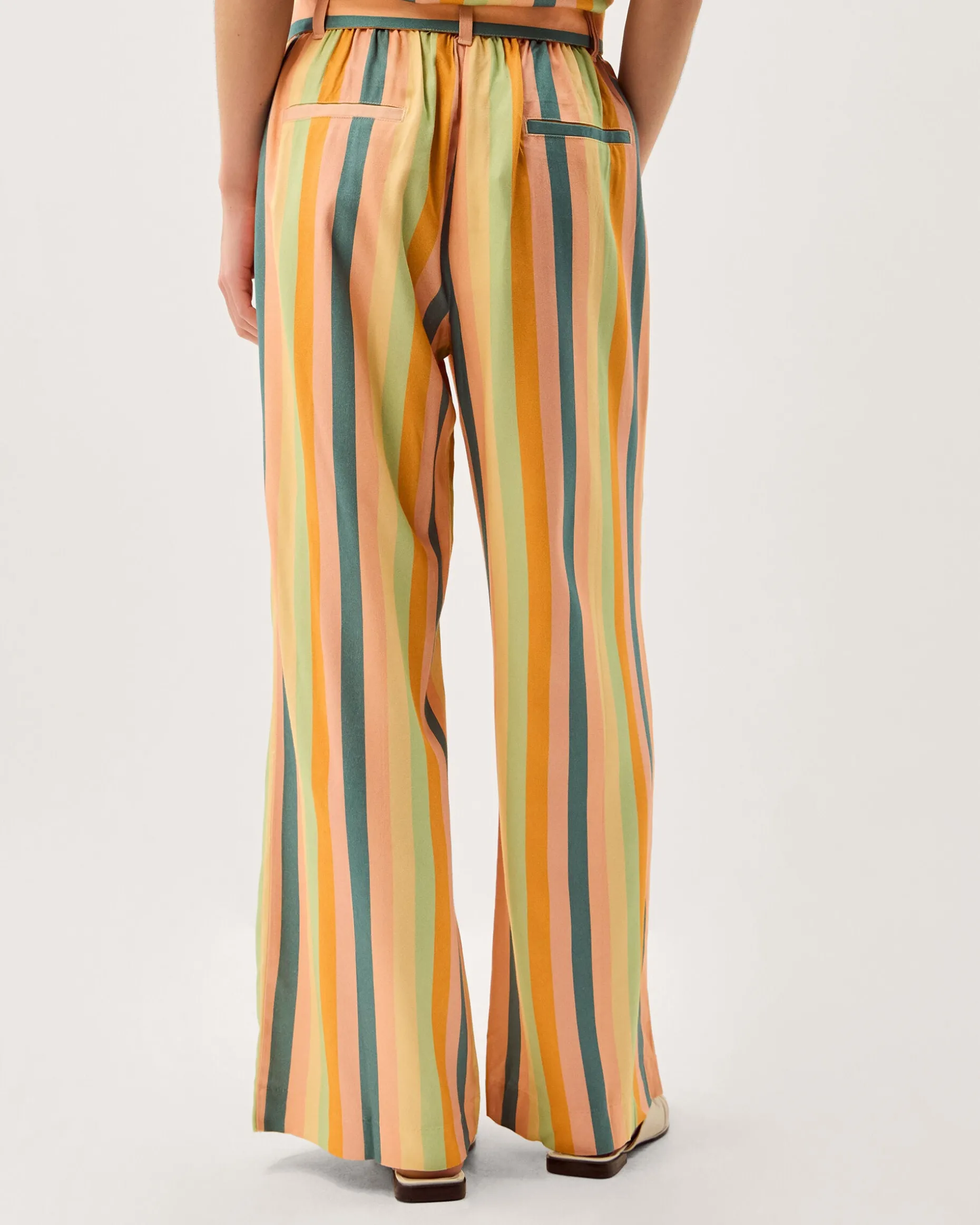 Clemence Elodie Stripe Wide Leg Trousers Multi