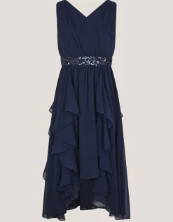 Clemmie Sequin Chiffon Prom Dress Blue