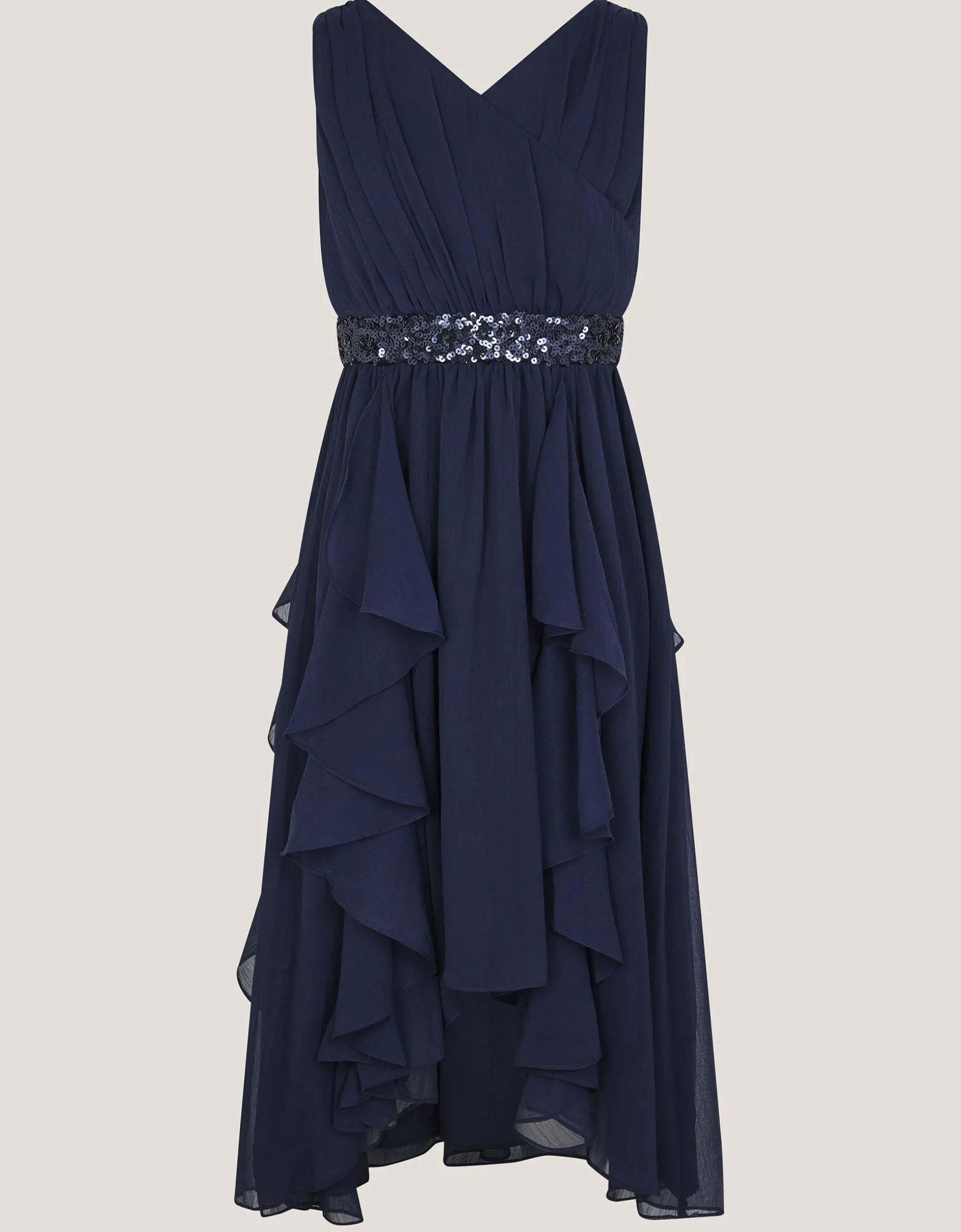 Clemmie Sequin Chiffon Prom Dress Blue