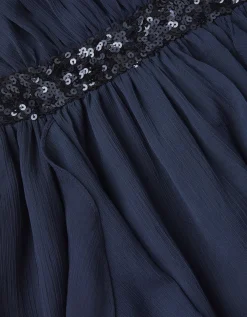 Clemmie Sequin Chiffon Prom Dress Blue