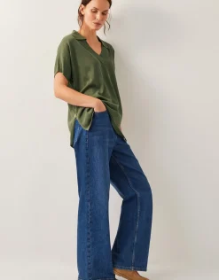 Cloe Knitted Collar Top Green