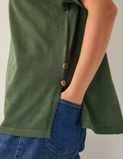 Cloe Knitted Collar Top Green