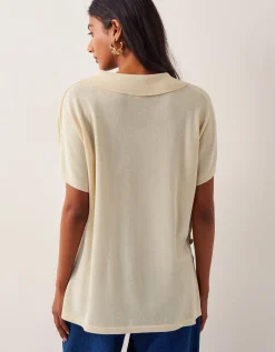 Cloe Knitted Collar Top Yellow
