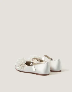 Corsage Mary Jane Ballet Flats Ivory