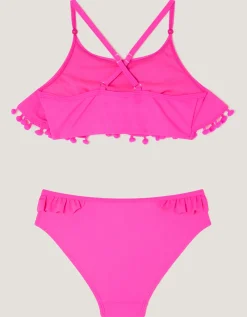 Crossback Frill Bikini Set Pink