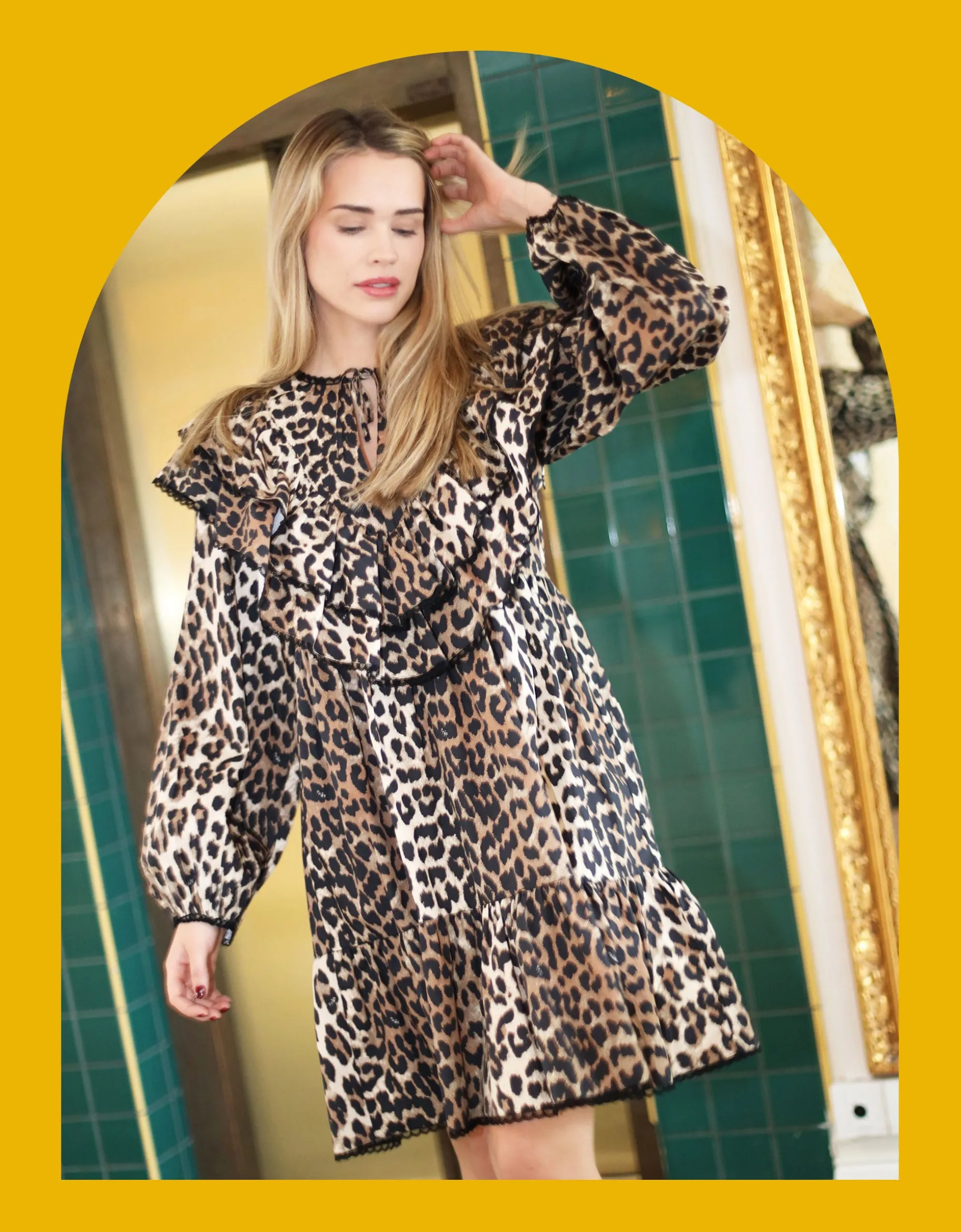 Crās Salvie Leopard Print Mini Dress Leopard