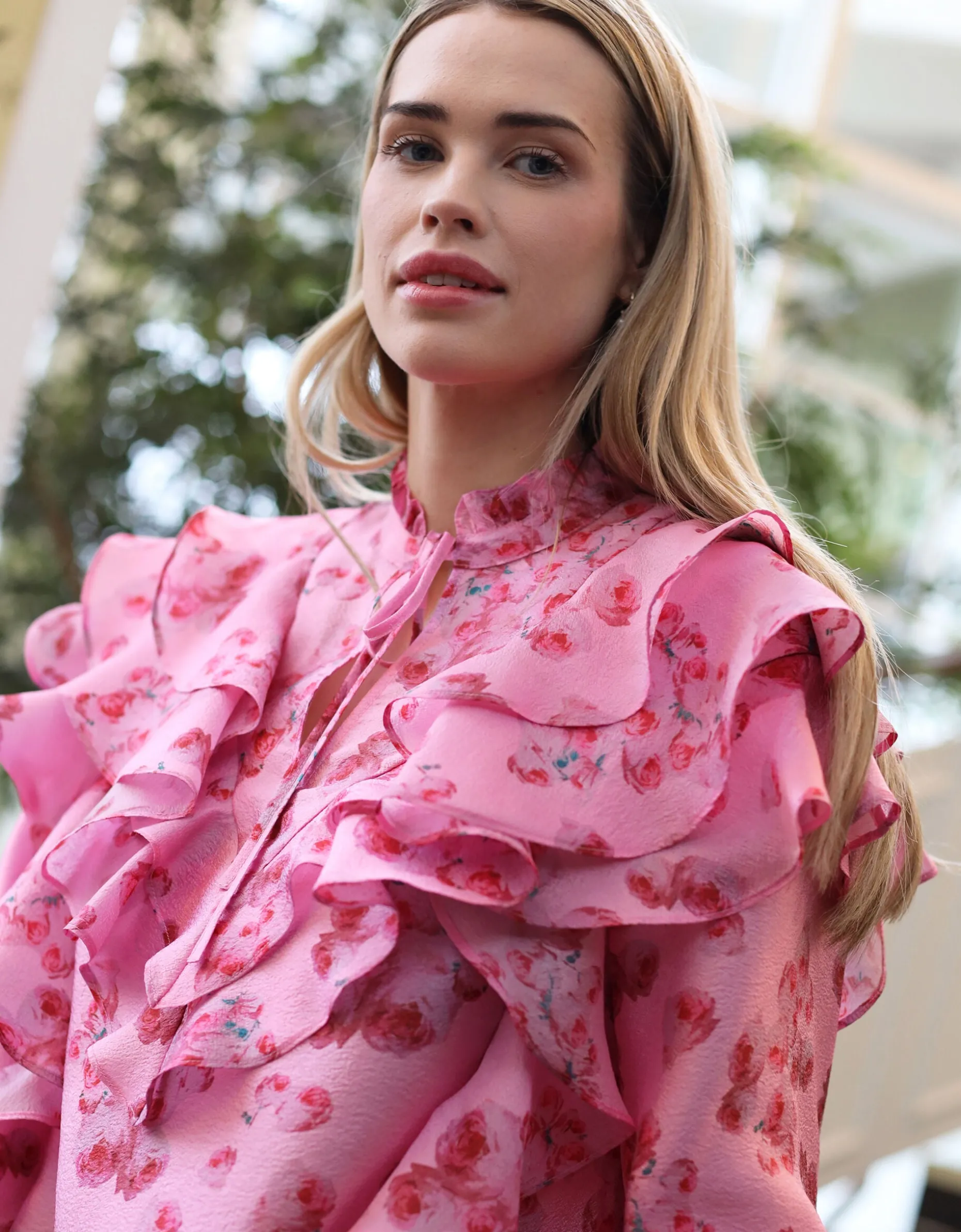 Crās Sylvia Rose Ruffle Blouse Pink