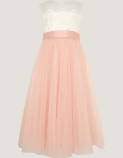Cynthia Corded Lace Party Dress Pink