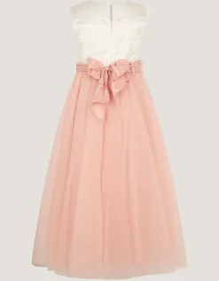 Cynthia Corded Lace Party Dress Pink